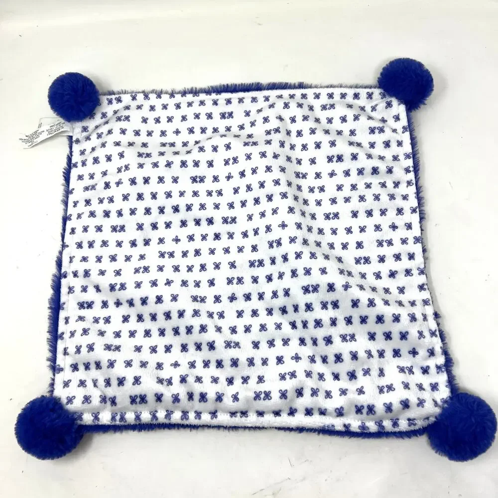 Cloud Island‎ Blue Lovey Pom Pom Soft Plush Baby Security Blanket Nunu Soother